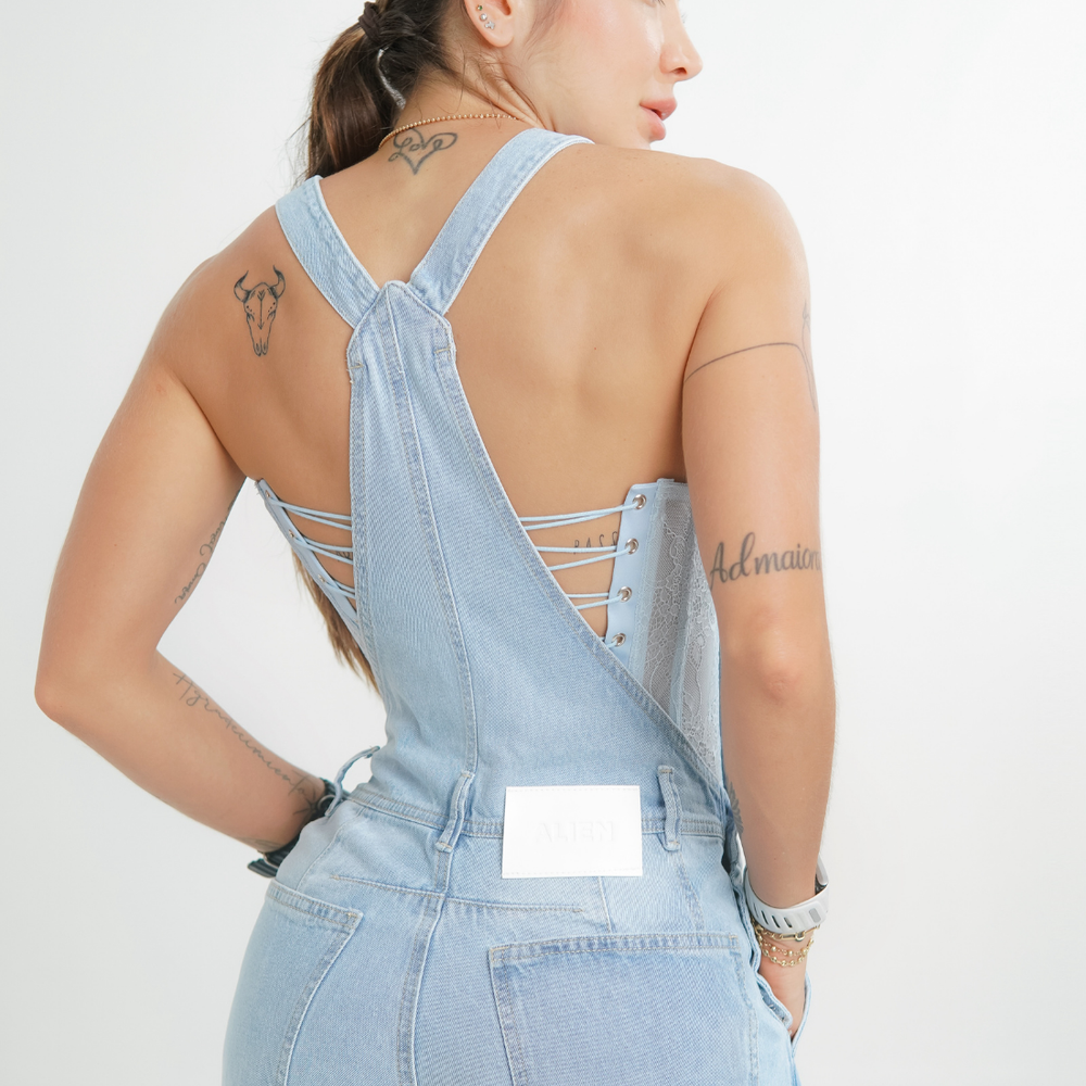 
                      
                        Women's Sleeveless Denim Jumpsuit Alien Jeans Ice blue
                      
                    