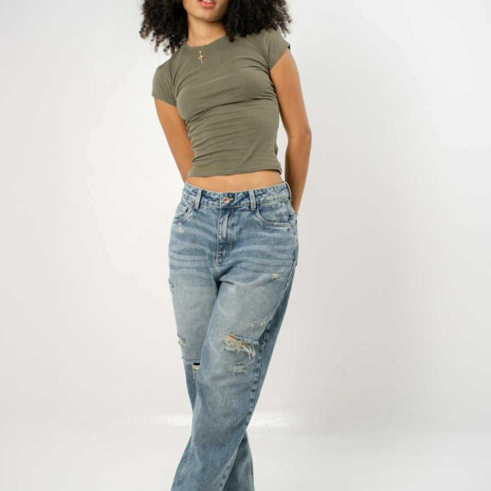 Women's Low Rise Boyfriend Jeans ALIEN JEANS