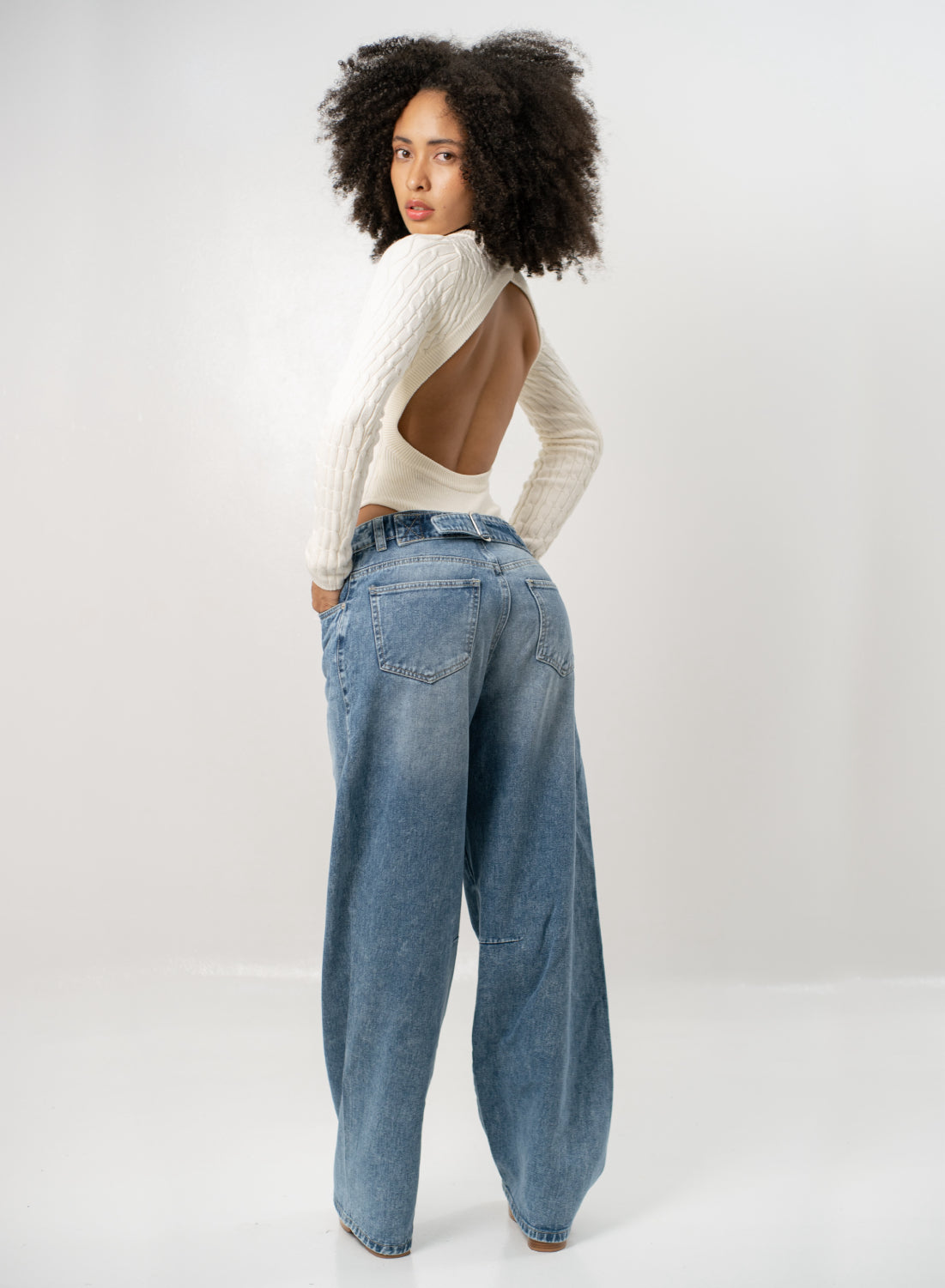 Women's Mid Rise Flare Alien Jeans  BLUE 