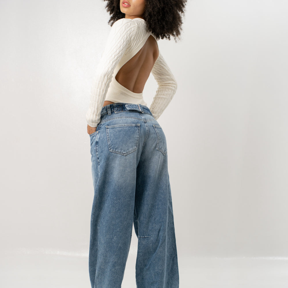 
                      
                        Women's Mid Rise Flare Alien Jeans  BLUE 
                      
                    