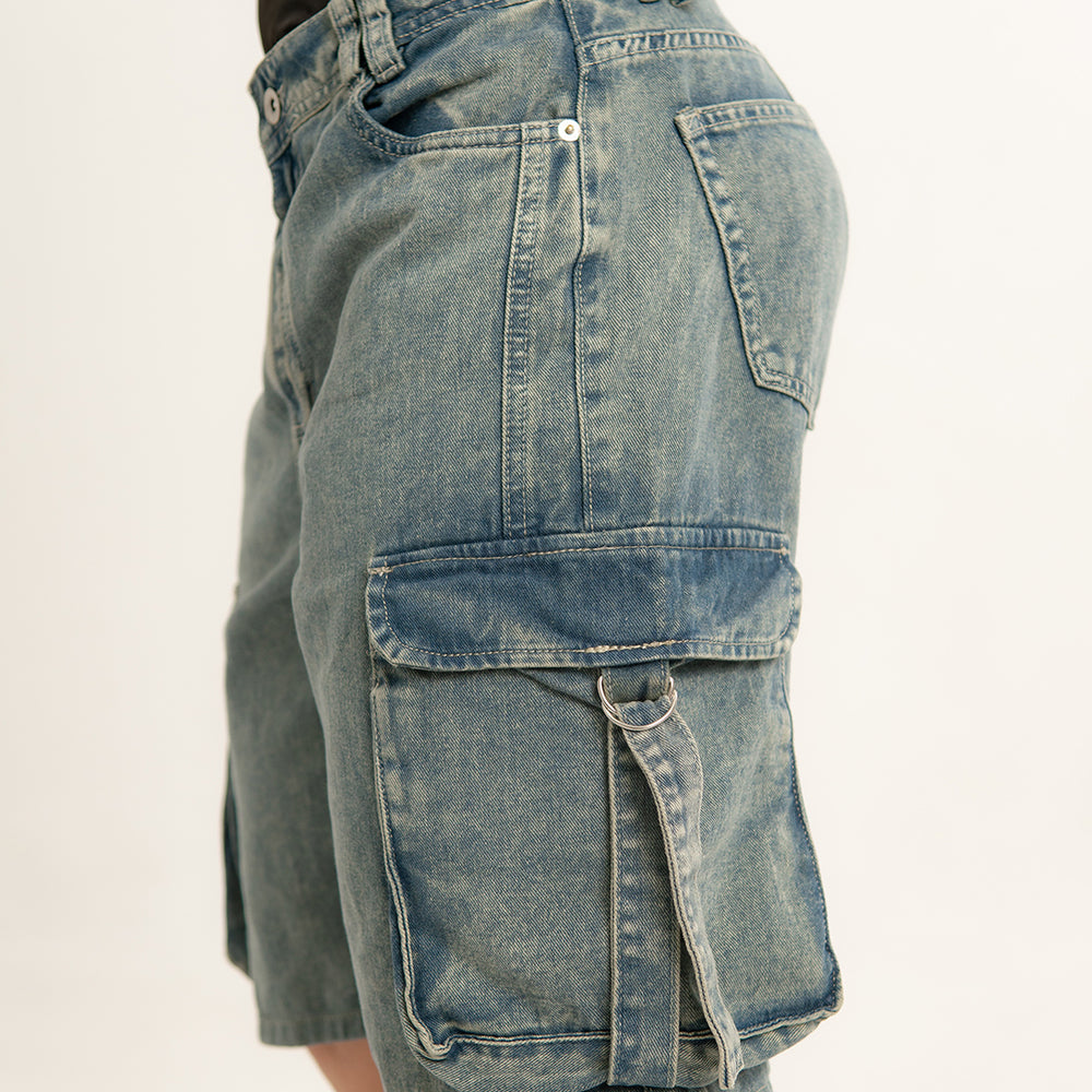 
                      
                        WOMENS DENIM CARGO JORTS BERMUDA
                      
                    