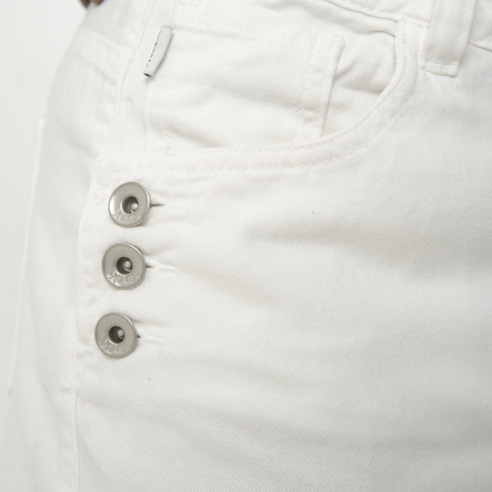 
                      
                        Women's Extra Long Low Rise White Alie Jeans Jorts
                      
                    