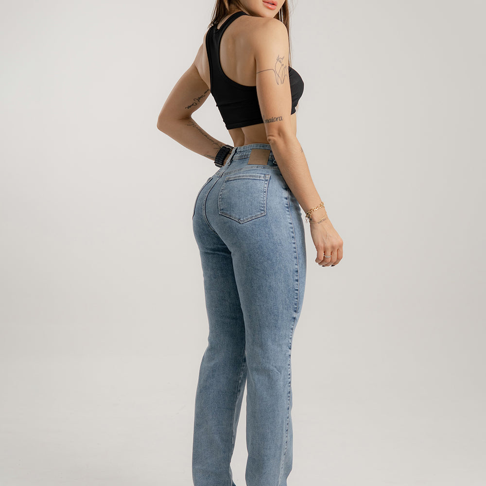 
                      
                        Mid Rise Mom Straight Jeans
                      
                    