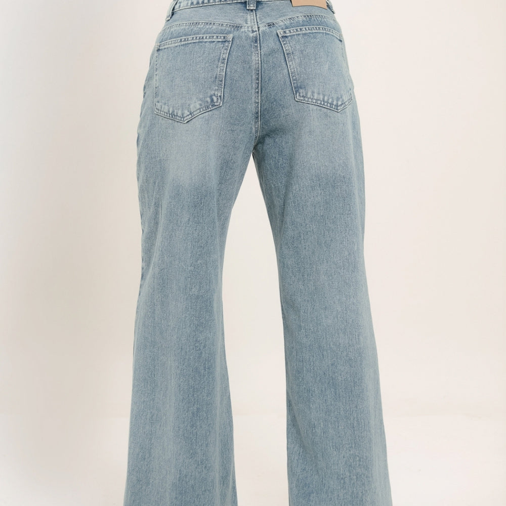 
                      
                        Light Blue Women's Low Rise Wide Leg Jeans
                      
                    