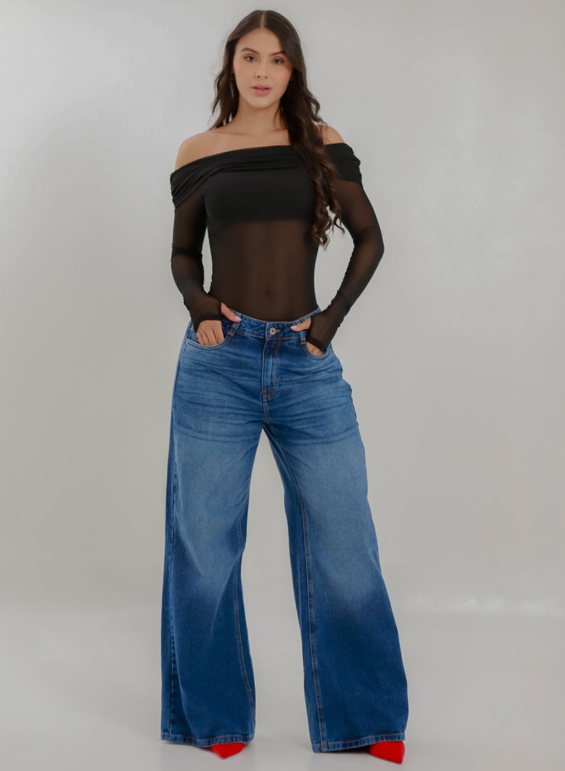 Cora 20 - Women's Low Rise Wide Leg Jeans