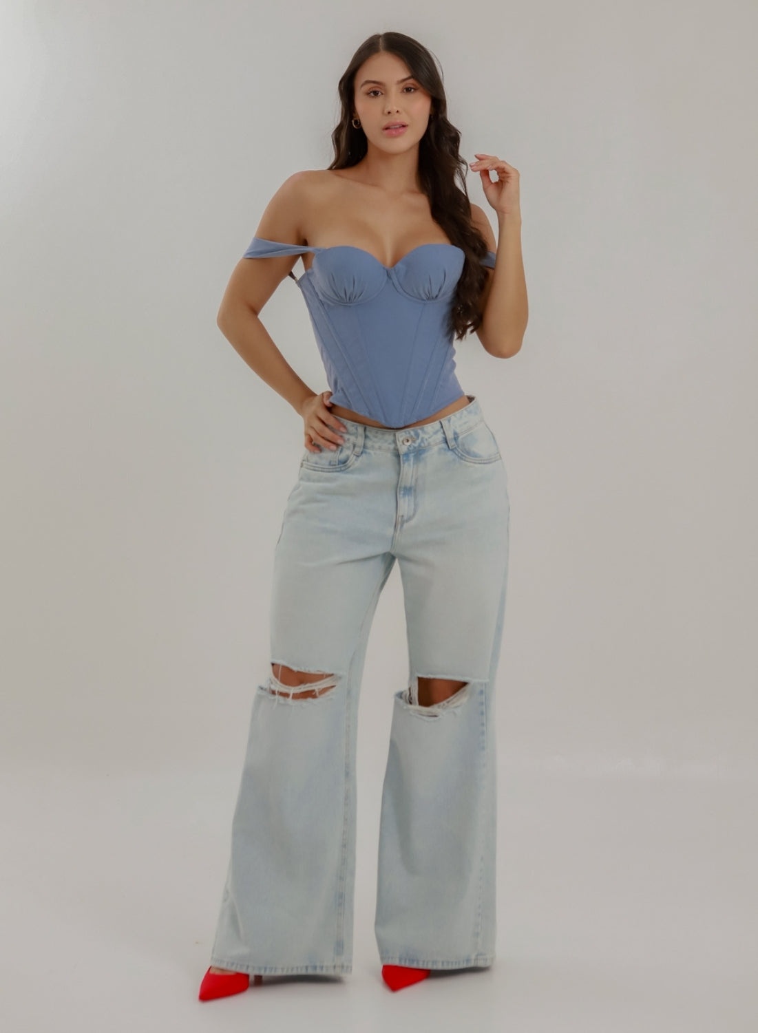 Women's Low Rise Wide Leg Jeans