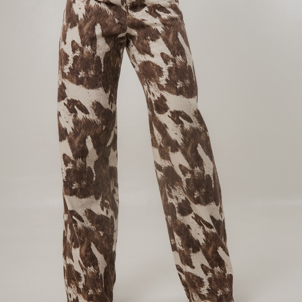 
                      
                        Women's Mid Rise Straight Jeans  cow printed alien jeans
                      
                    