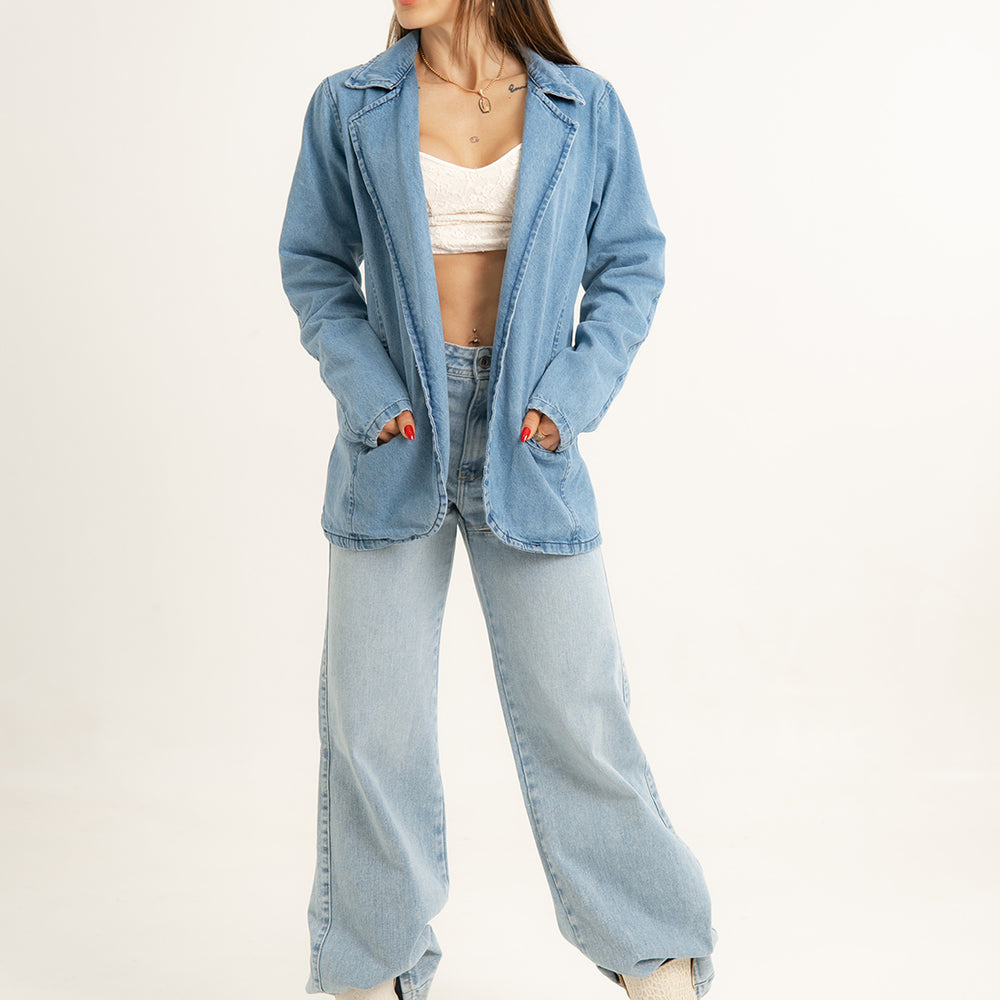 
                      
                        DENIM JACKET BLAZER
                      
                    