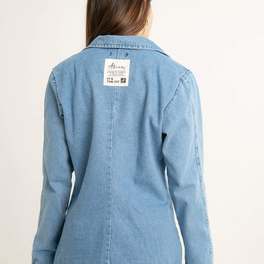 
                      
                        DENIM JACKET BLAZER
                      
                    