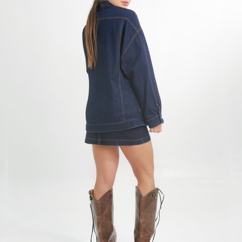 
                      
                        Women's Dark Blue Denim Mini Skirt 
                      
                    