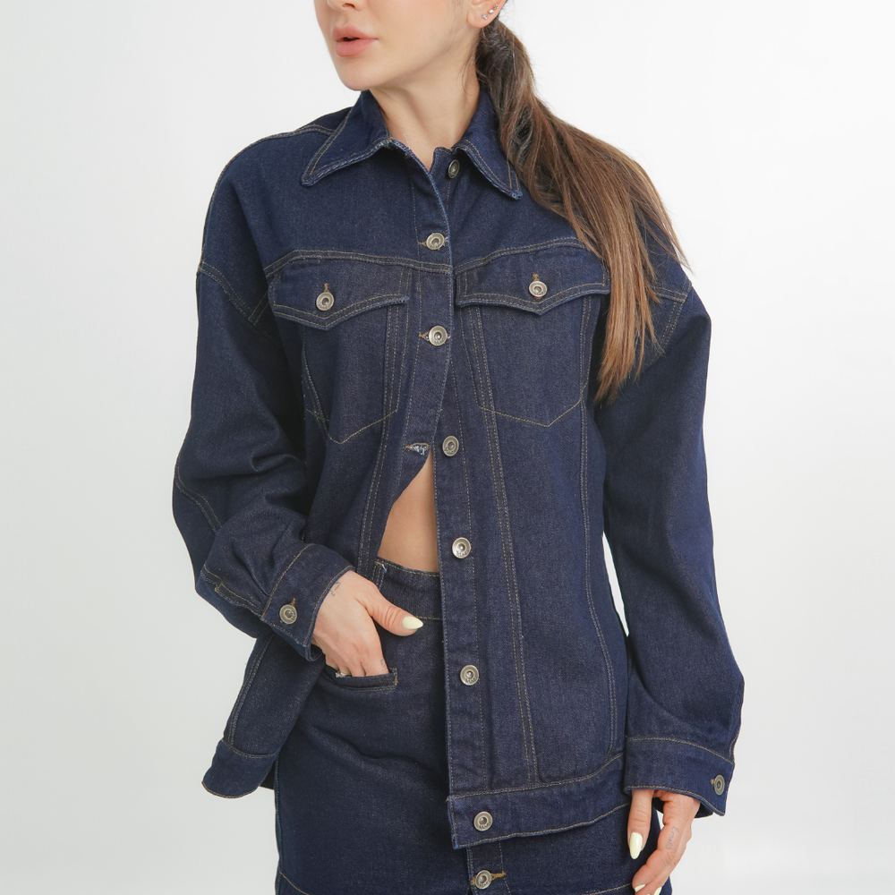 
                      
                         Women's Classic Oversized Denim Jacket
                      
                    
