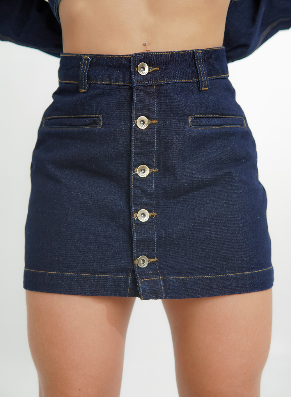 Women's Dark Blue Denim Mini Skirt 