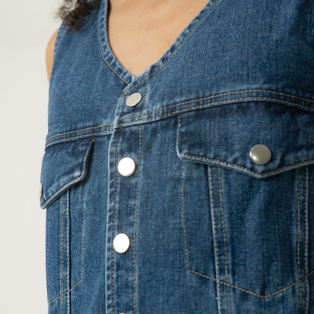 
                      
                        Women's Denim Sleeveless Romper
                      
                    