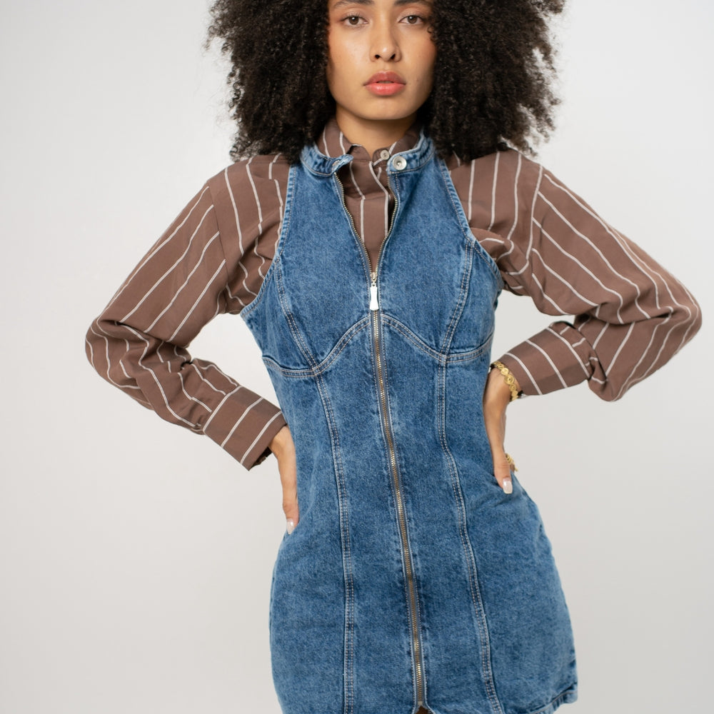 
                      
                        Women's Blue Denim Mini Dress
                      
                    