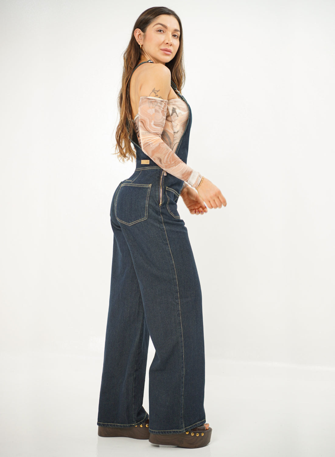 Women's Sleeveless Denim Jumpsuit