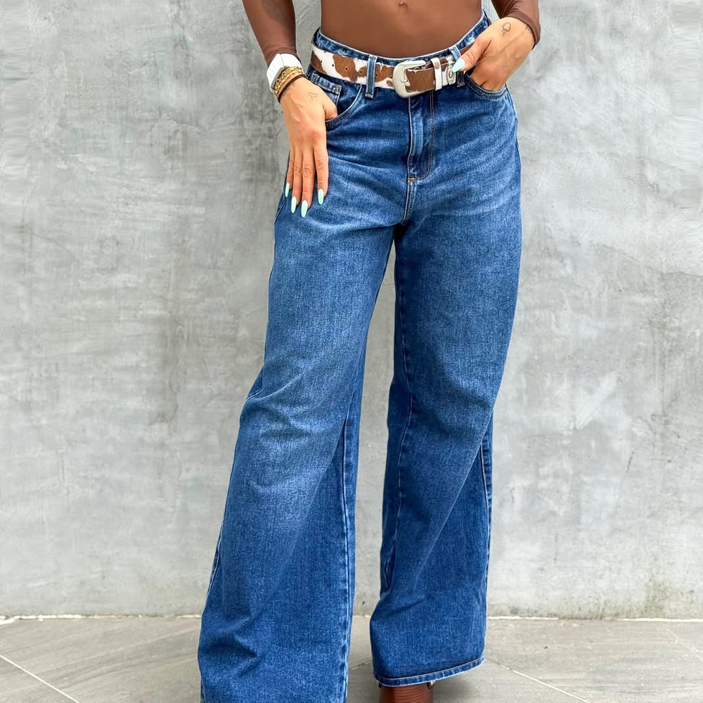 ALIEN JEANS WIDE LEG DARK BLUE LADIES