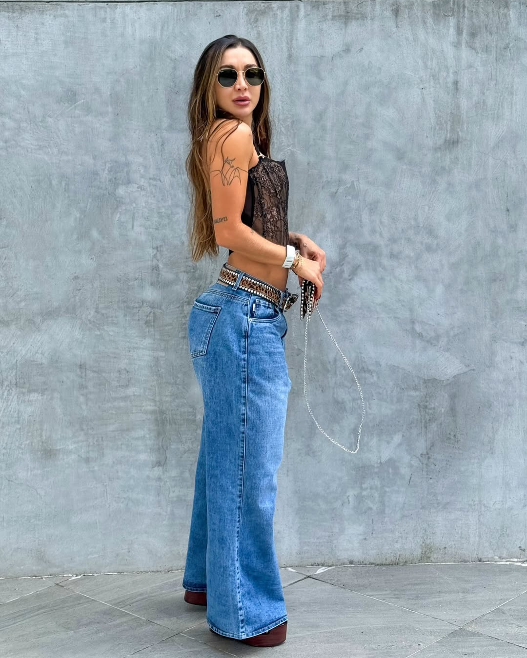 ALIEN JEANS WIDE LEG BLUE GIRLS