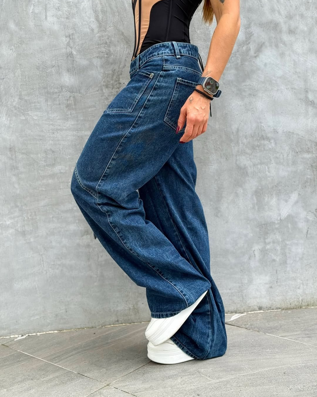 DARK BLUE  BARREL ALIEN JEANS