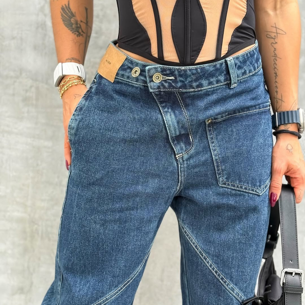 DARK BLUE  BARREL ALIEN JEANS