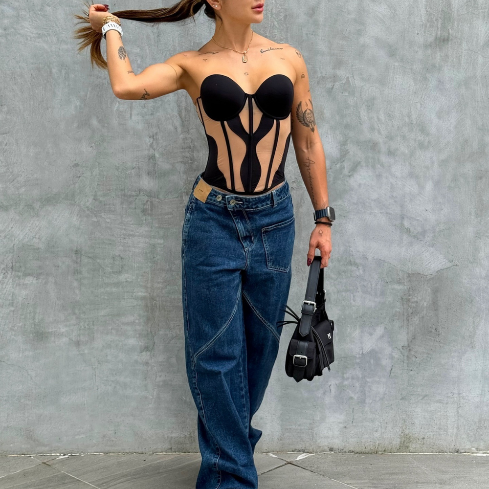 DARK BLUE  BARREL ALIEN JEANS