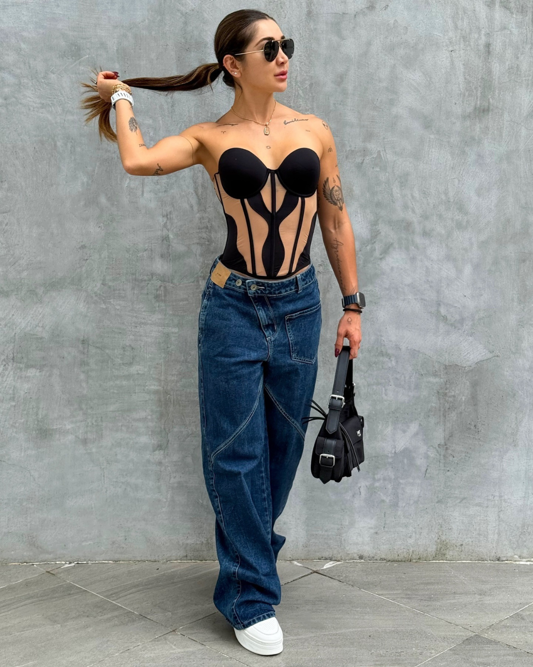 DARK BLUE  BARREL ALIEN JEANS