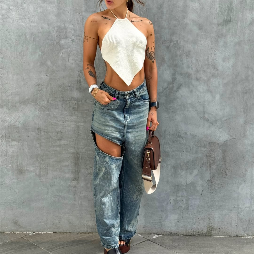 Ladies Low Rise Barrel Alien Jeans
