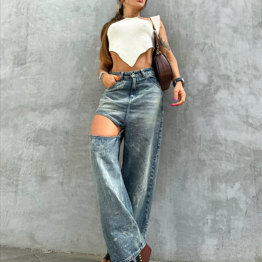 Ladies Low Rise Barrel Alien Jeans
