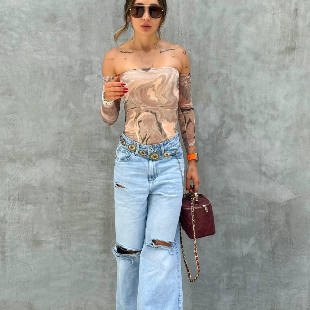 alien jeans wide leg ripped light blue