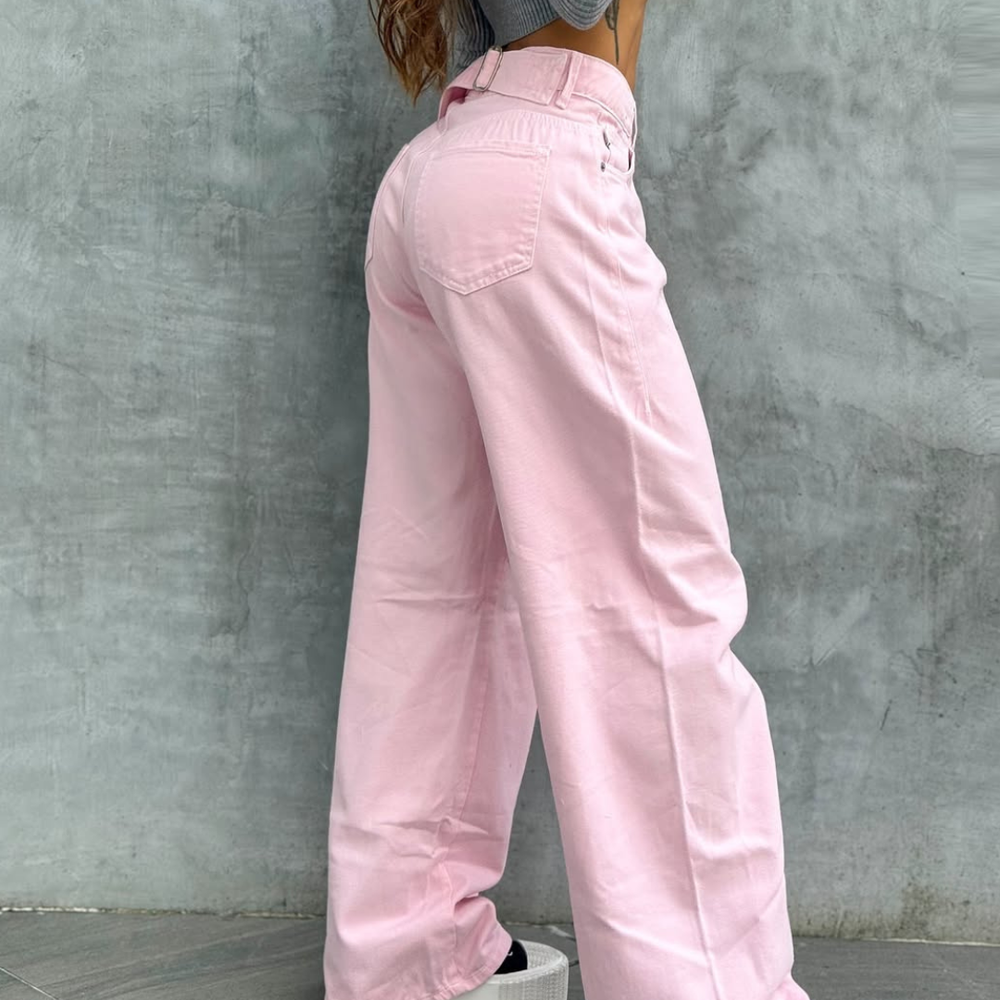 PINK DENIM ALIEN JEANS WIDE LEG