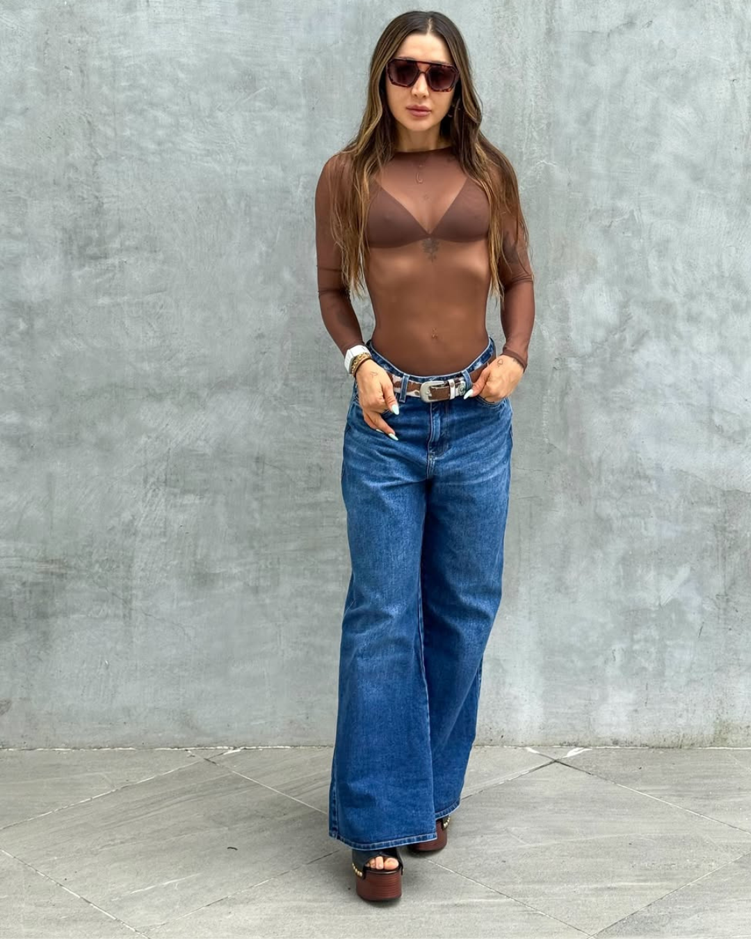 ALIEN JEANS WIDE LEG DARK BLUE LADIES