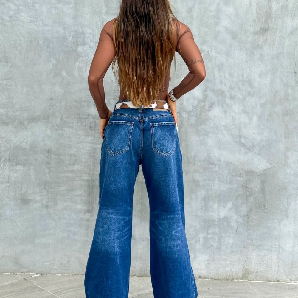 ALIEN JEANS WIDE LEG DARK BLUE LADIES