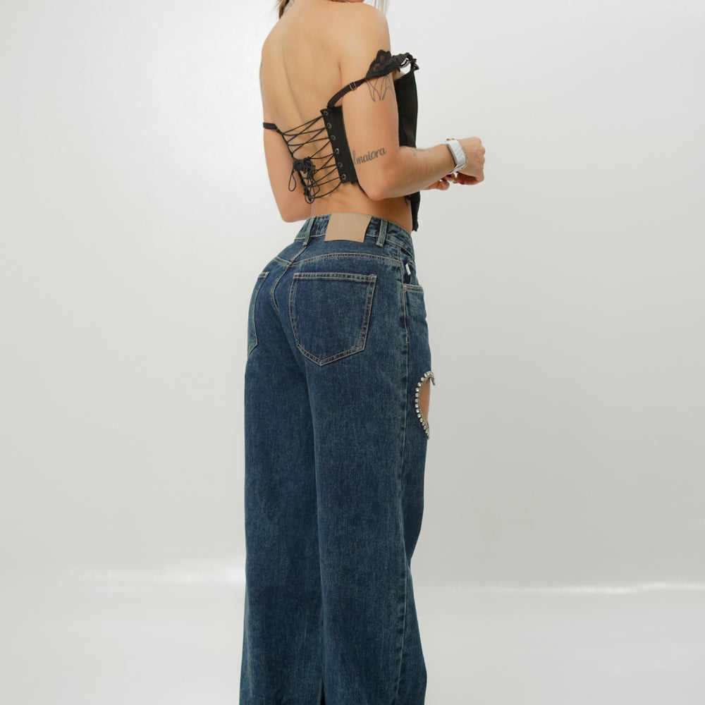 dark blue flare alien jeans