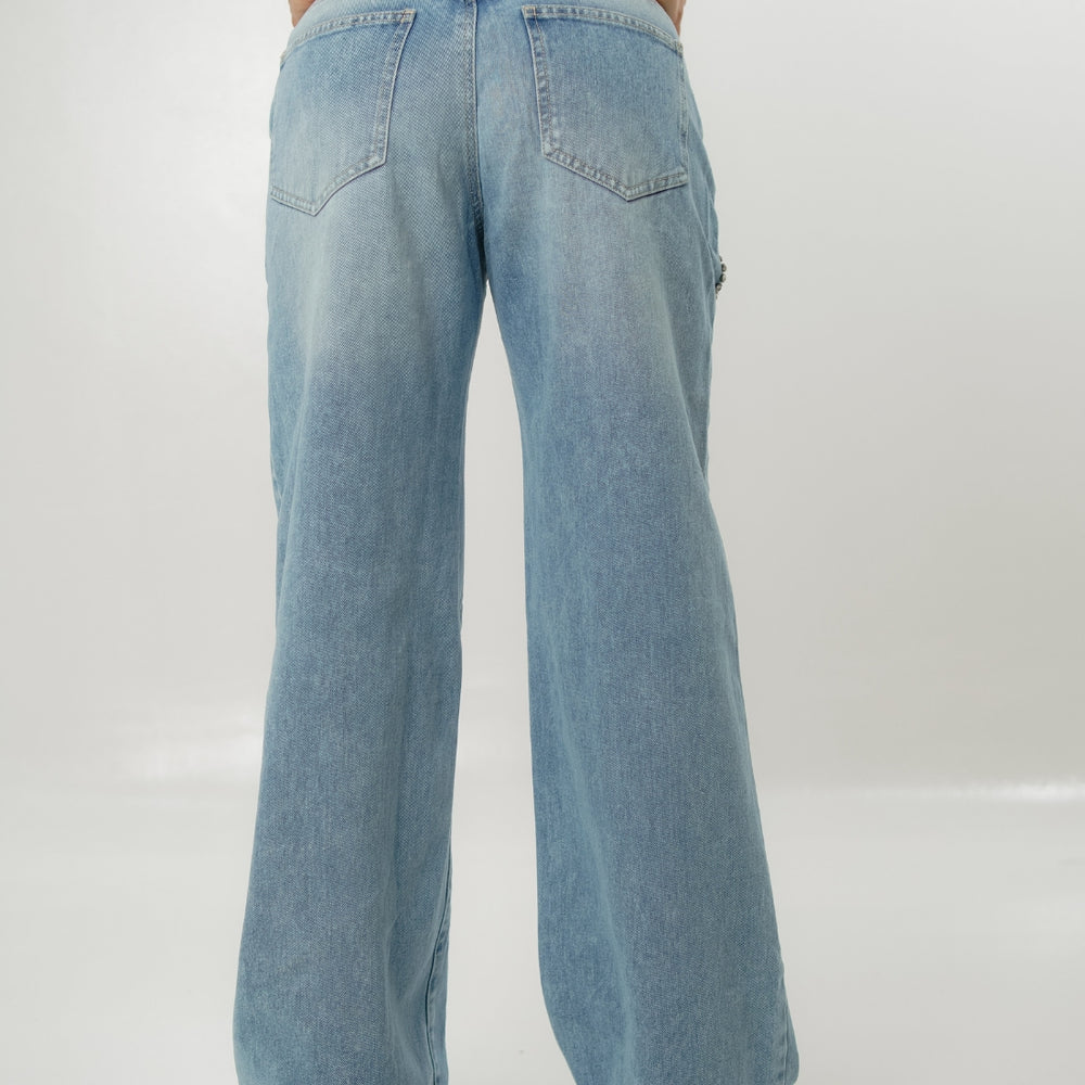 
                      
                        light blue flare alien jeans
                      
                    