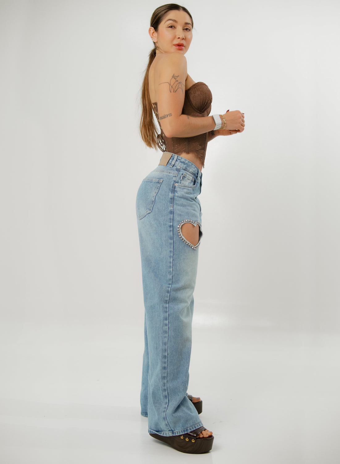 light blue flare alien jeans
