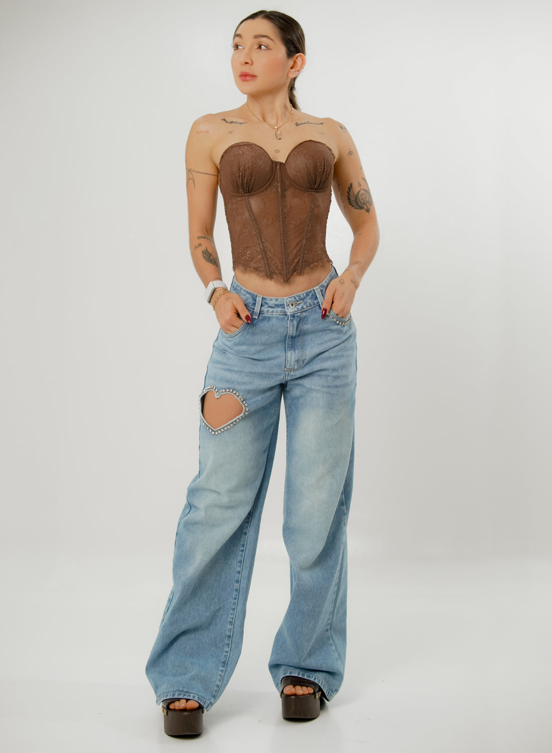 light blue flare alien jeans