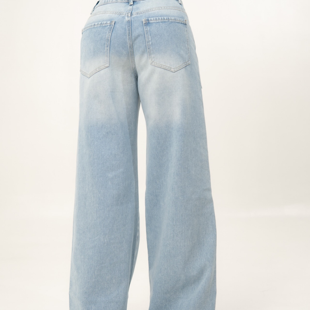 
                      
                         Women's Mid Waist Straight Jeans
                      
                    