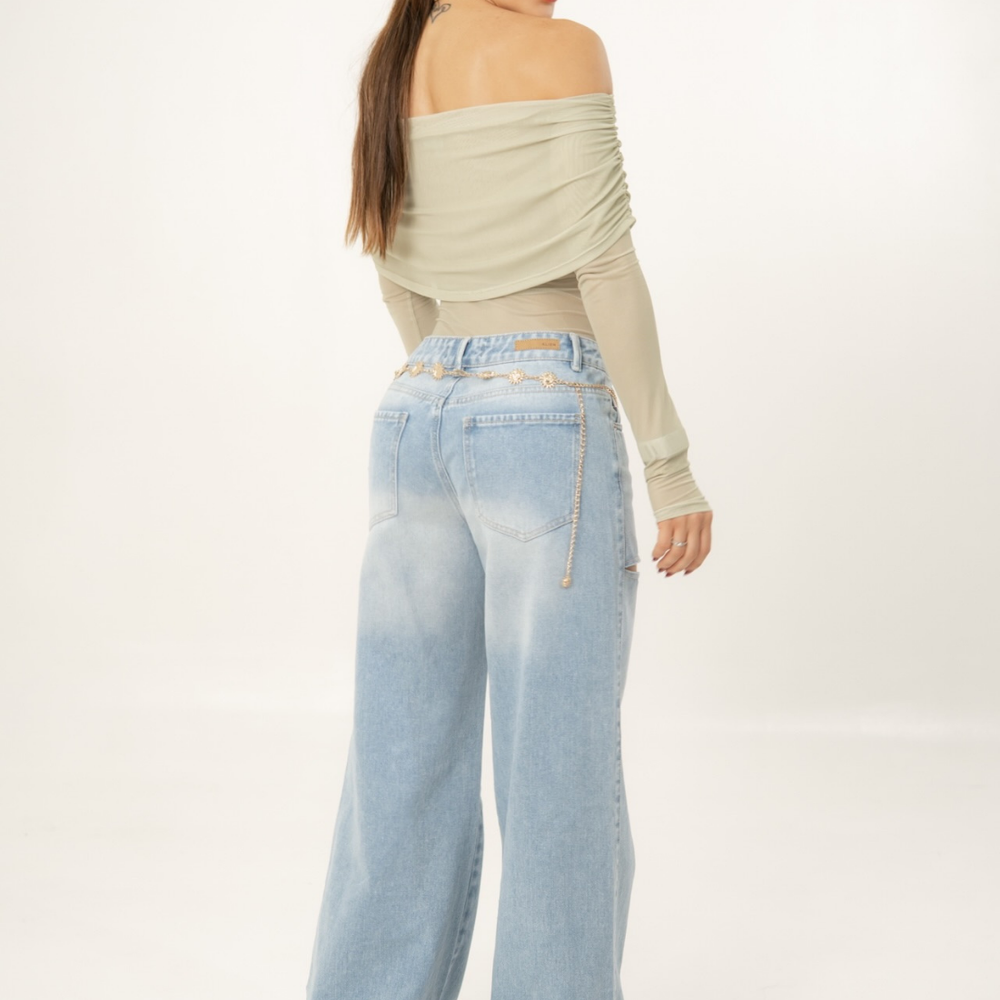 
                      
                         Women's Mid Waist Straight Jeans
                      
                    
