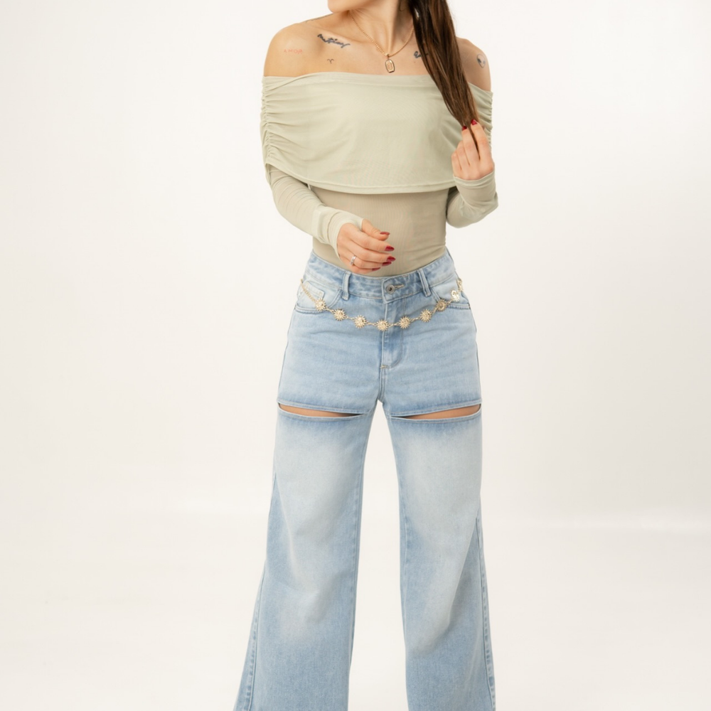 
                      
                         Women's Mid Waist Straight Jeans
                      
                    