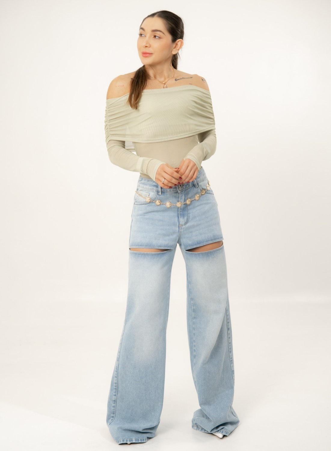  Women's Mid Waist Straight Jeans