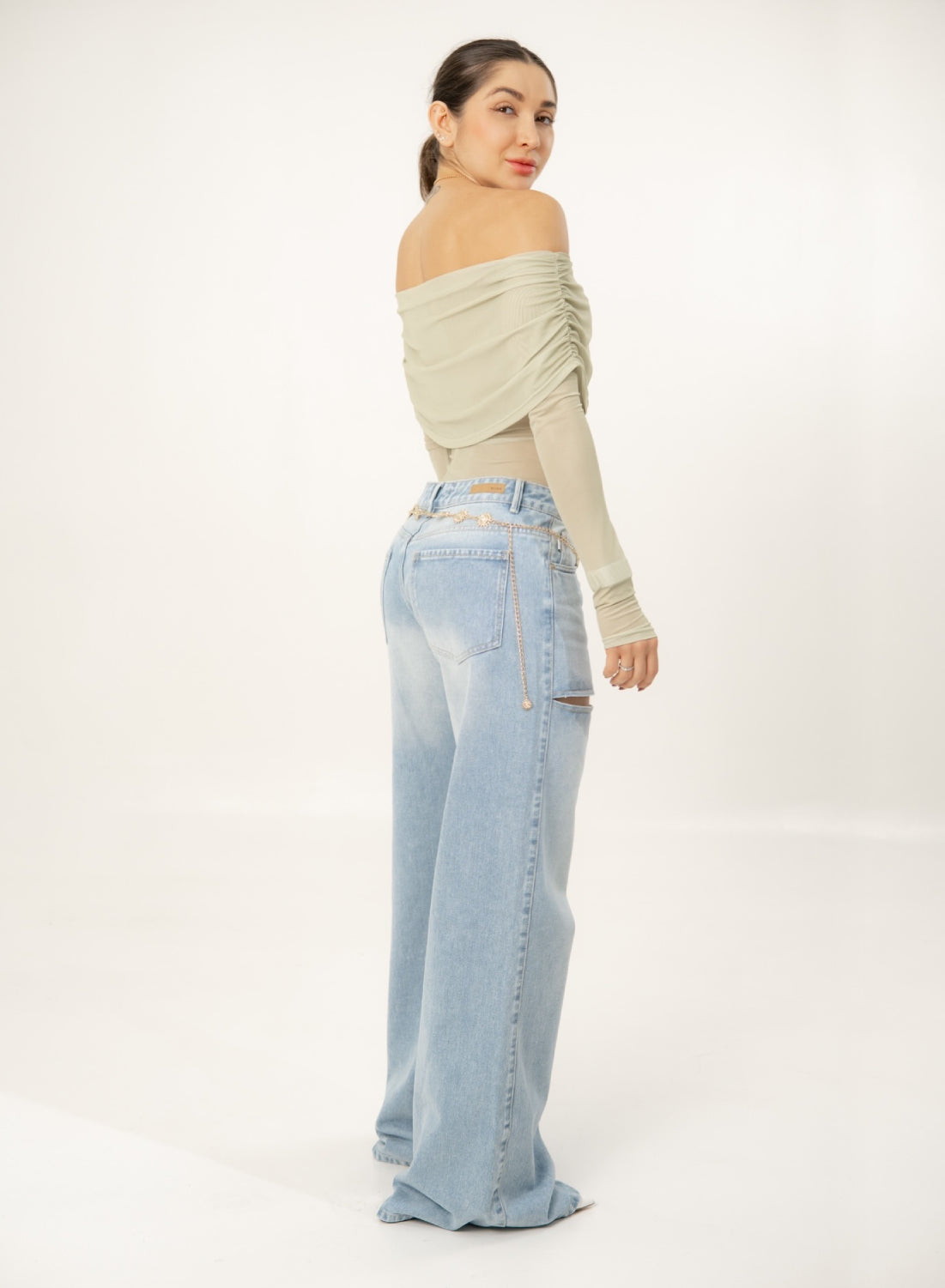  Women's Mid Waist Straight Jeans