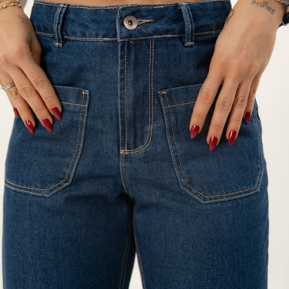 
                      
                        Women's High Rise Straight Cropped Jeans dark blue alien jeans
                      
                    