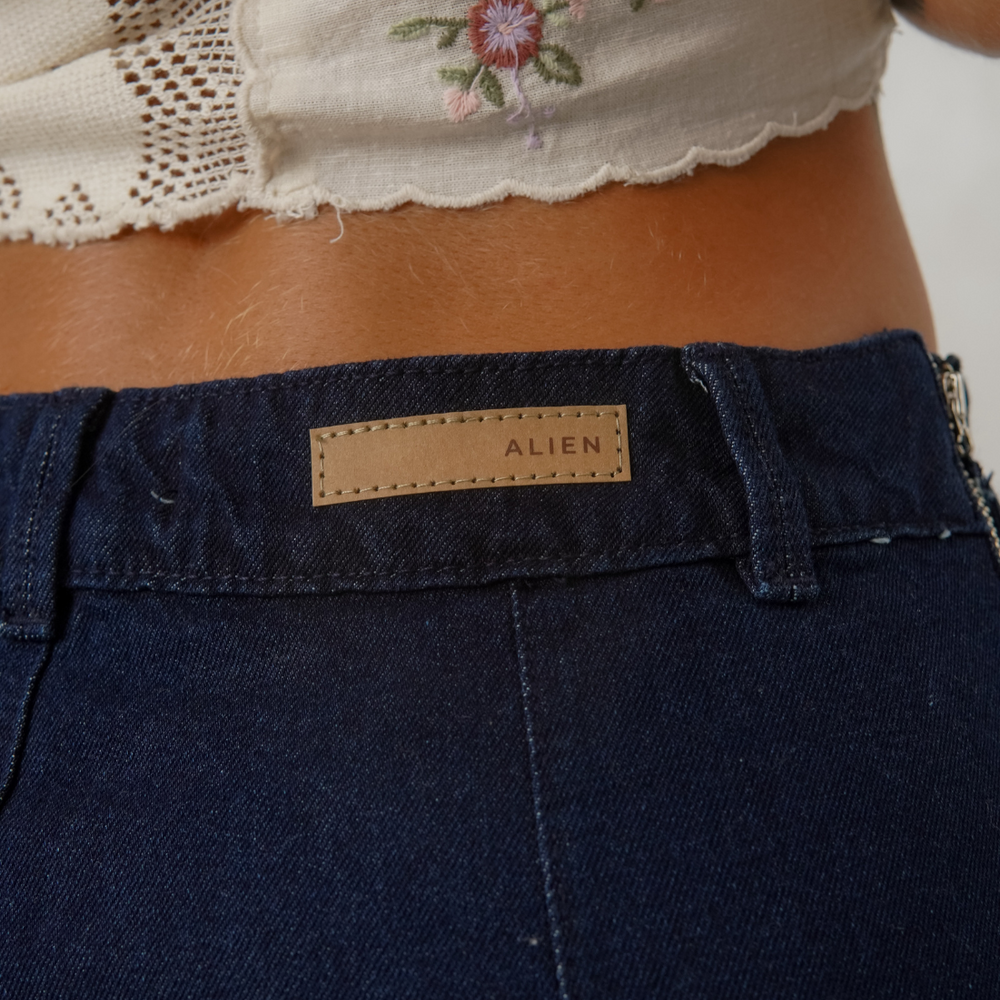 
                      
                        Women's Pleated Denim Mini Skirt Alien Jeans
                      
                    