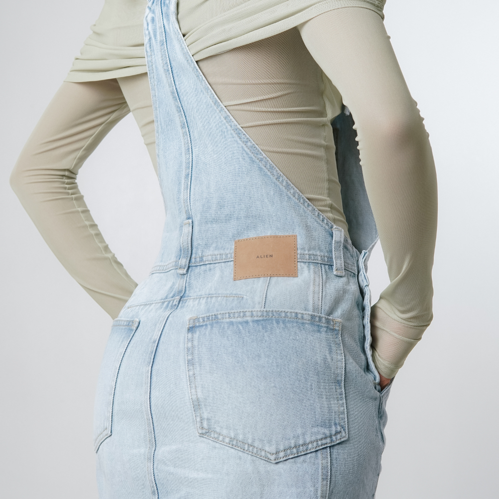 
                      
                        Women's Denim Mini Overall Dress Alien Jeans
                      
                    