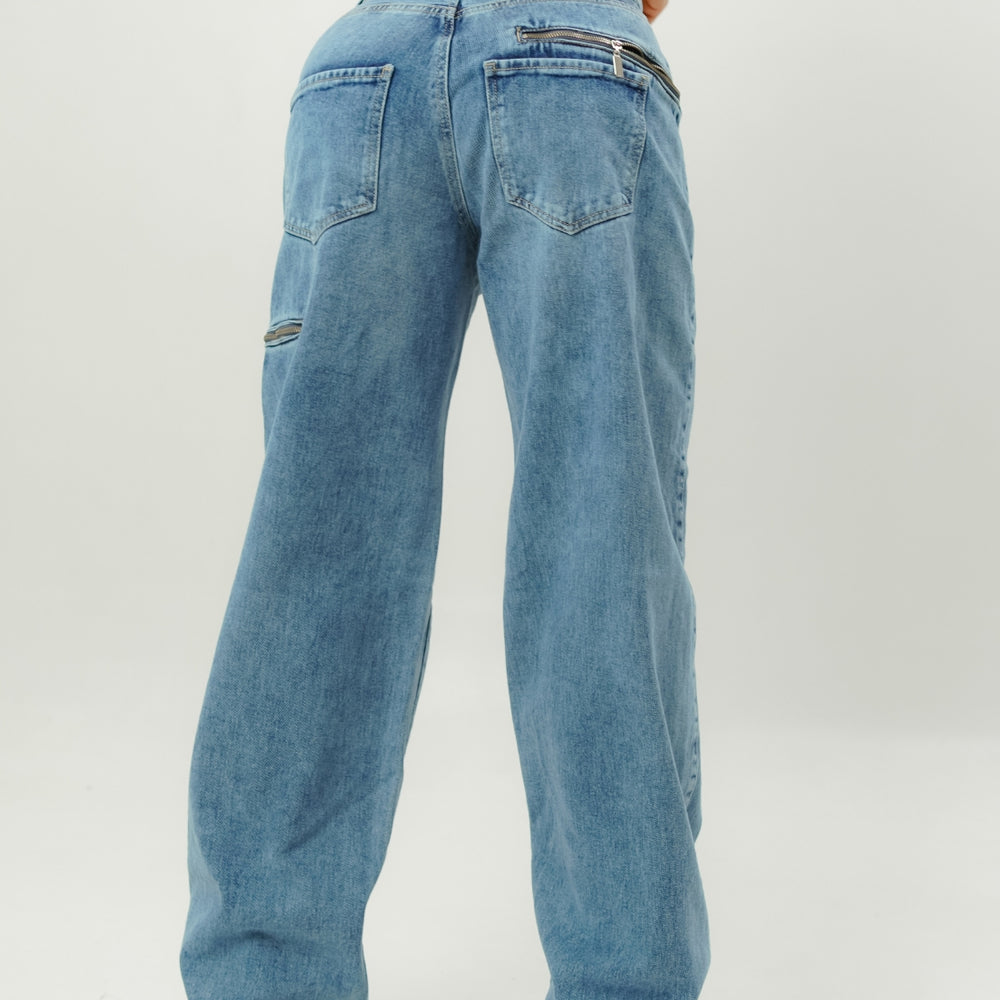 
                      
                         Women's Mid Waist Baggy Jeans
                      
                    
