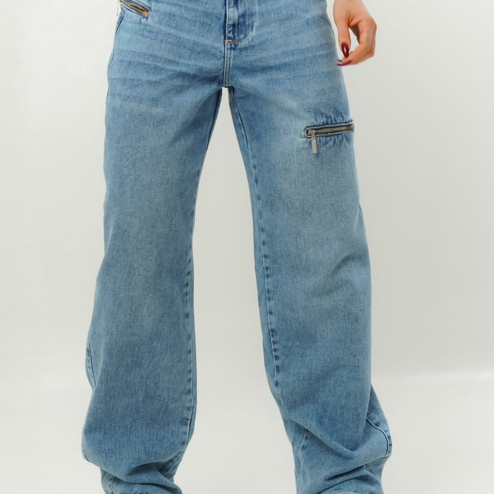 
                      
                         Women's Mid Waist Baggy Jeans
                      
                    