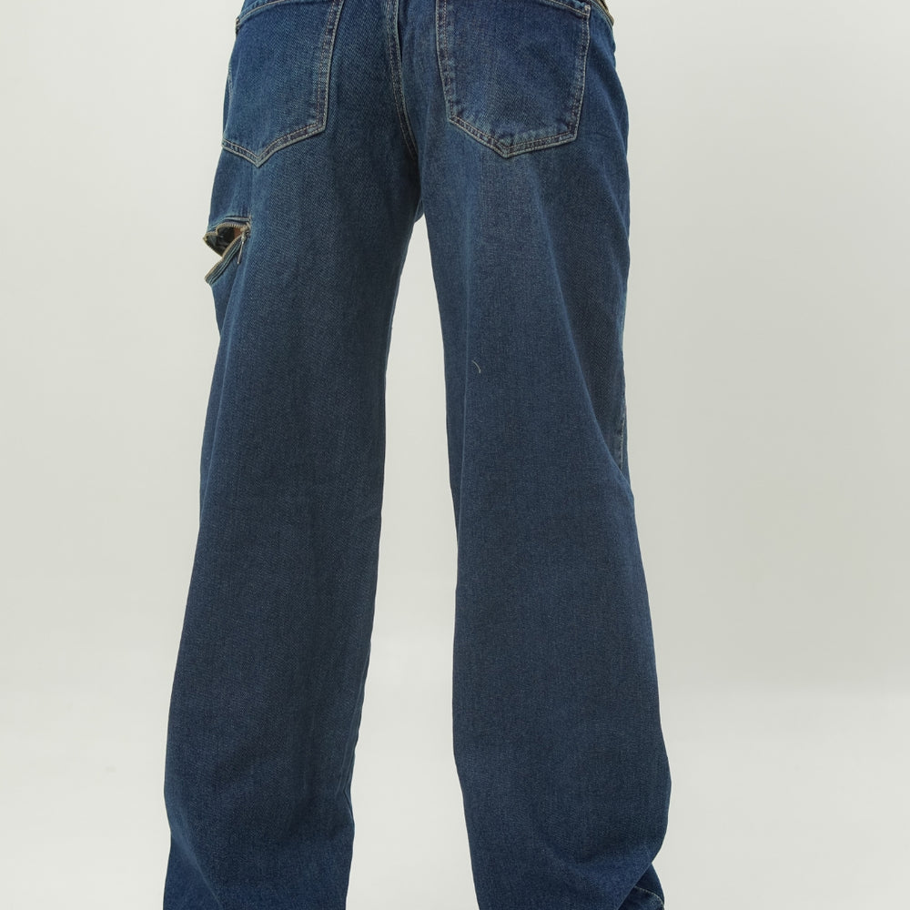 
                      
                        Women's Mid Waist Baggy Dark blue Jeans
                      
                    