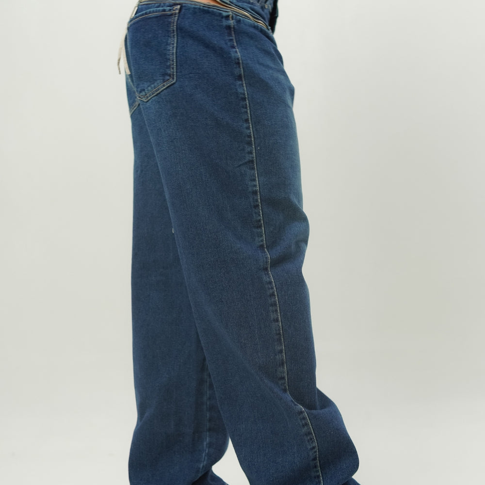 
                      
                        Women's Mid Waist Baggy Dark blue Jeans
                      
                    