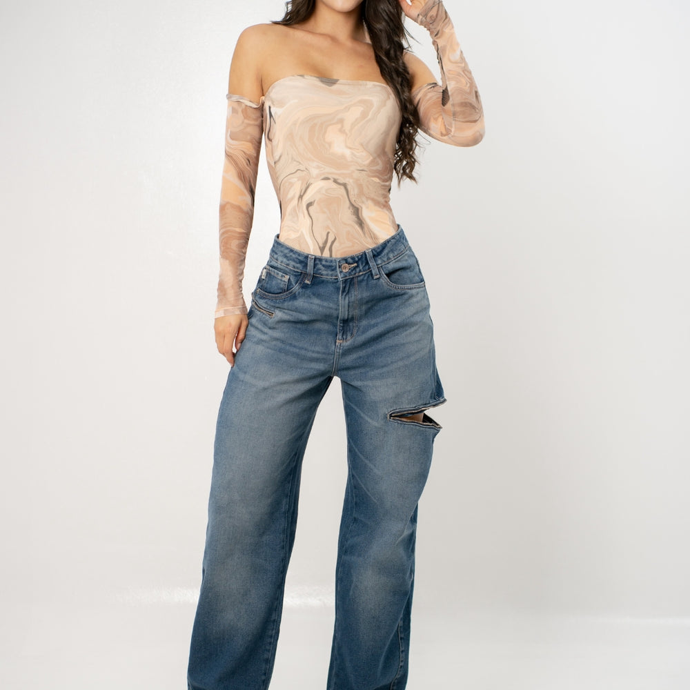 Women's Mid Waist Baggy Jeans