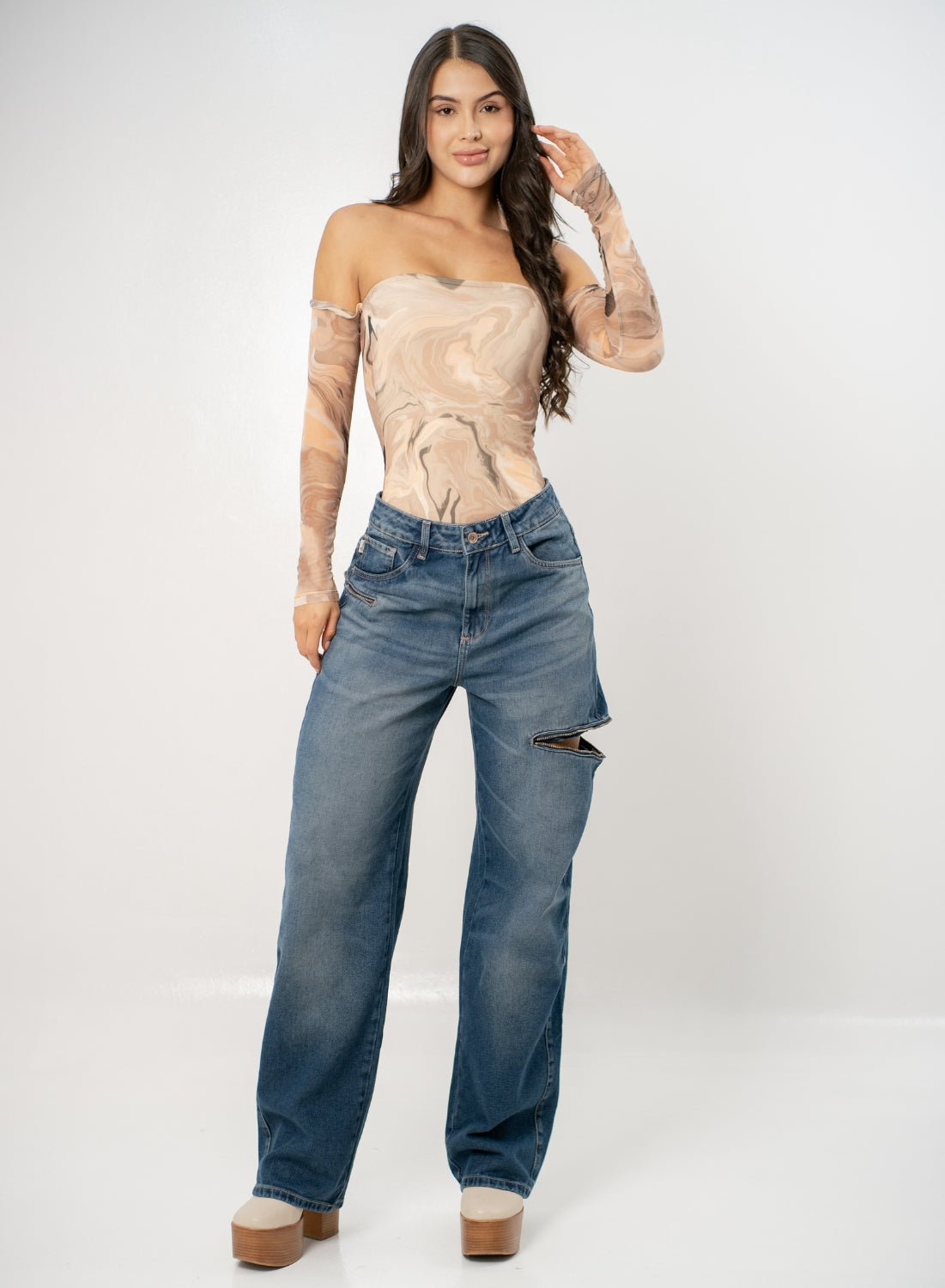 Women's Mid Waist Baggy Jeans