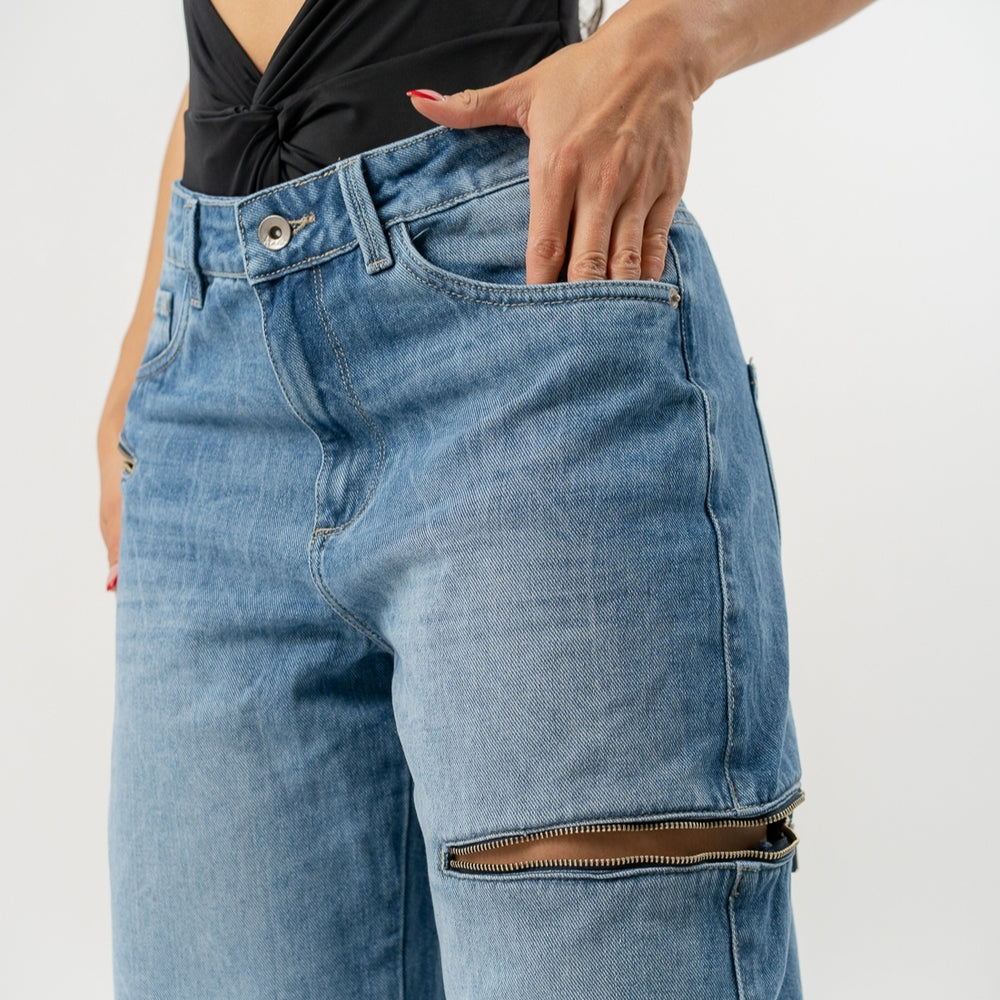 
                      
                        Women's Mid Waist Baggy Jeans mid blue
                      
                    